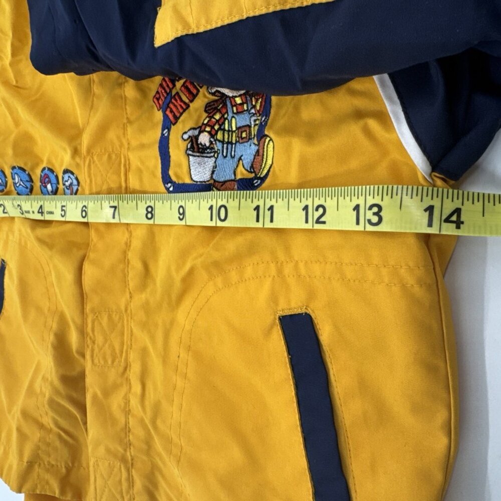 Vintage Bob The Builder Jacket Boys Toddler 4T Yellow Windbreaker Embroidered - Picture 9 of 14